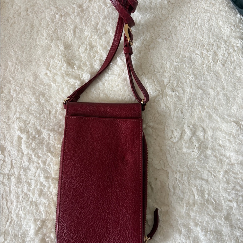 Elegant Red Leather Crossbody Bag